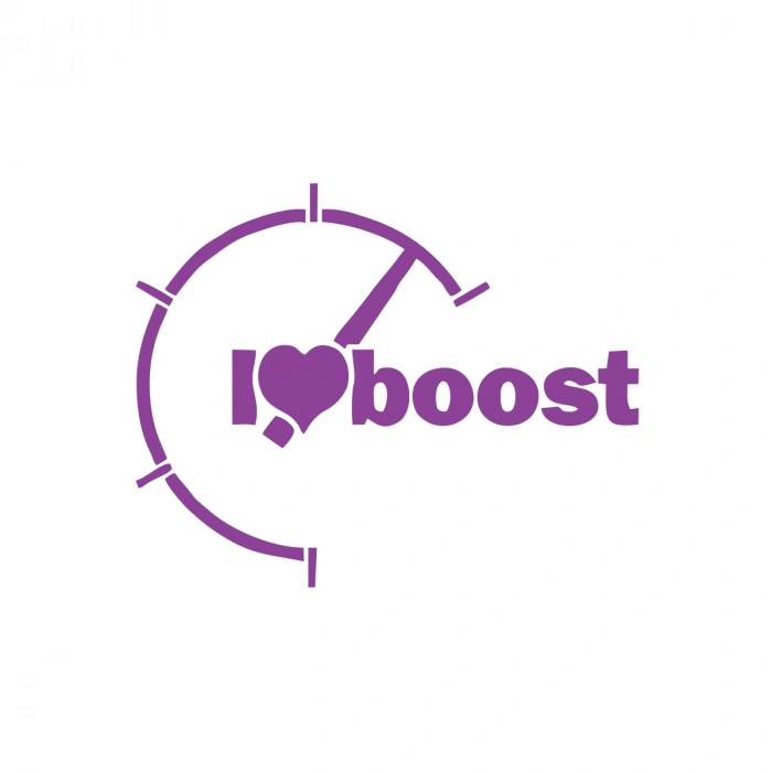 I love Boost Araba Sticker 17x17 Cm Mor