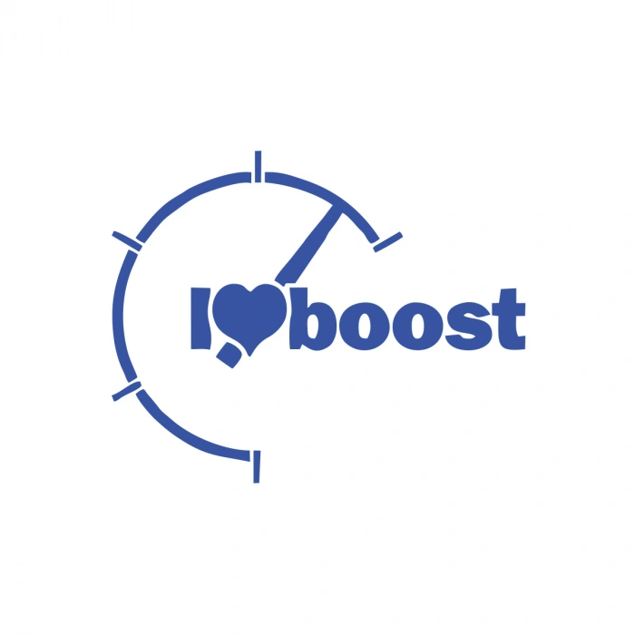 I love Boost Araba Sticker 17x17 Cm Mavi