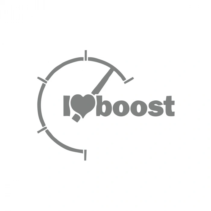 I love Boost Araba Sticker 17x17 Cm Gri