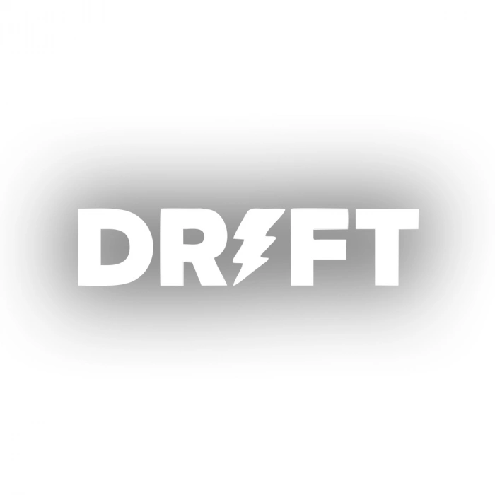 Drift Araba Sticker 17x17 Cm Beyaz