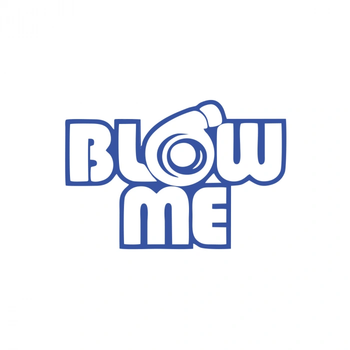 Blow Me Araba Sticker 17x17 Cm Mavi