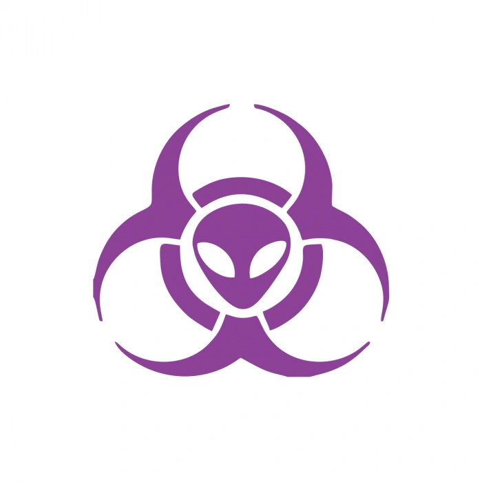 Biyolojik Uzaylı Tehlike Araba Sticker 17x17 Cm Mor