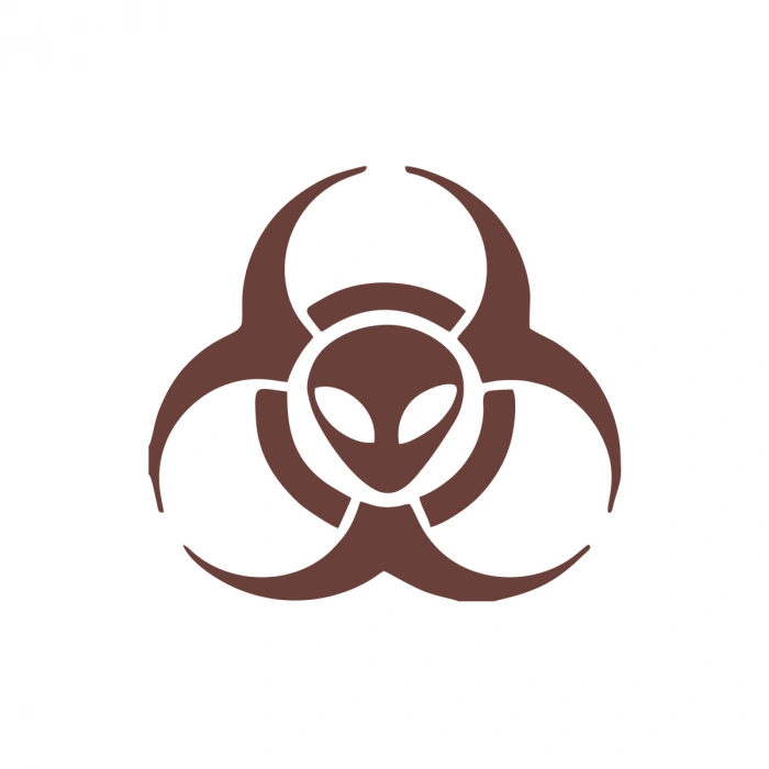 Biyolojik Uzaylı Tehlike Araba Sticker 17x17 Cm Kahverengi