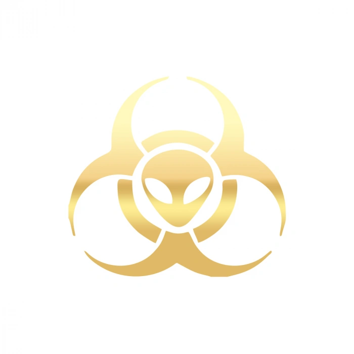 Biyolojik Uzaylı Tehlike Araba Sticker 17x17 Cm Gold