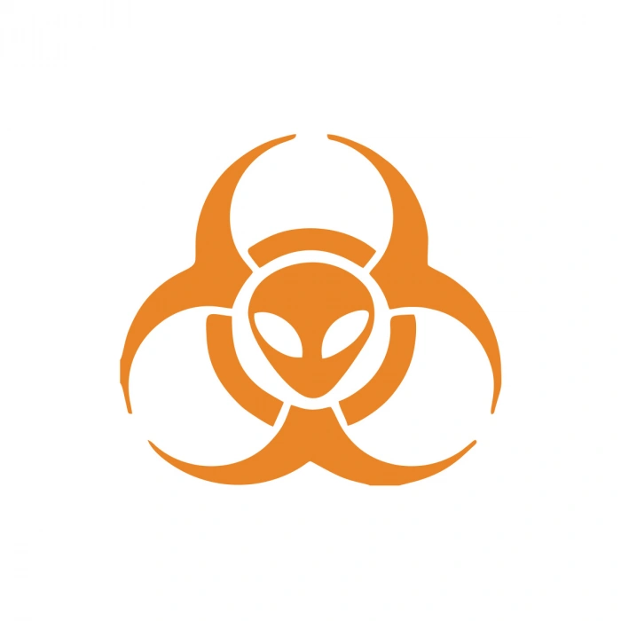 Biyolojik Uzaylı Tehlike Araba Sticker 17x17 Cm Turuncu