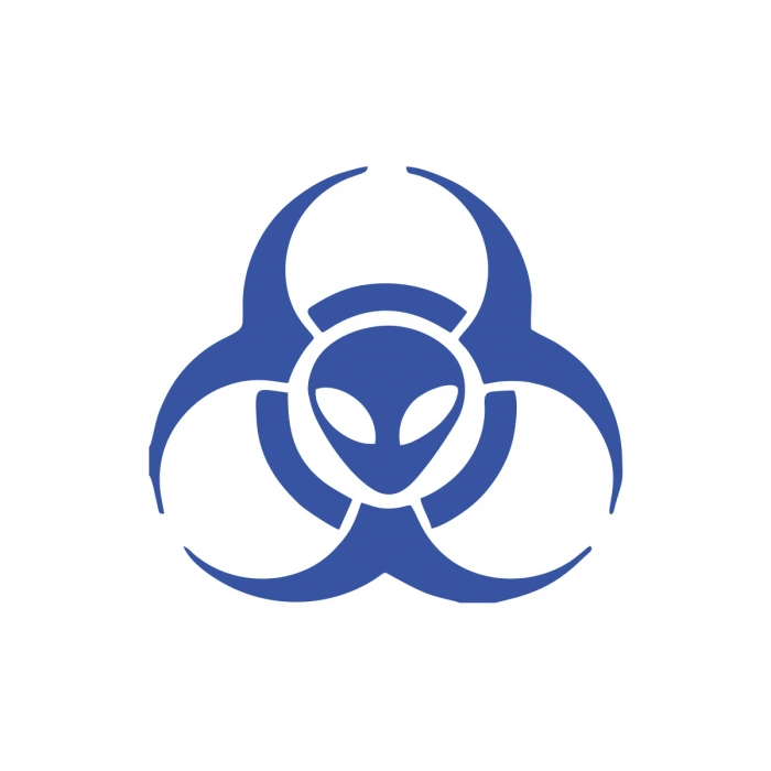 Biyolojik Uzaylı Tehlike Araba Sticker 17x17 Cm Mavi