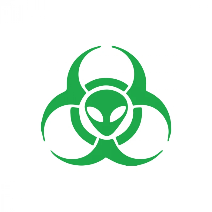 Biyolojik Uzaylı Tehlike Araba Sticker 17x17 Cm Yeşil