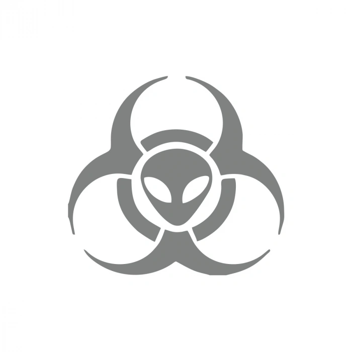 Biyolojik Uzaylı Tehlike Araba Sticker 17x17 Cm Gri