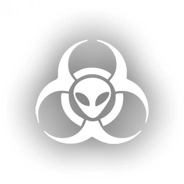 Biyolojik Uzaylı Tehlike Araba Sticker 17x17 Cm Beyaz