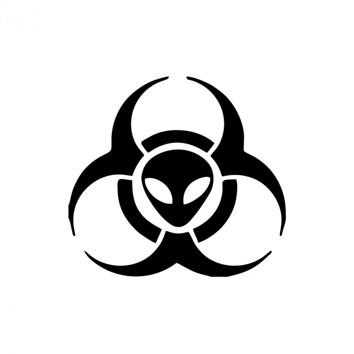 Biyolojik Uzaylı Tehlike Araba Sticker 17x17 Cm Siyah