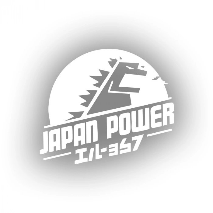 Japan Power Araba Sticker 17x17 Cm Beyaz