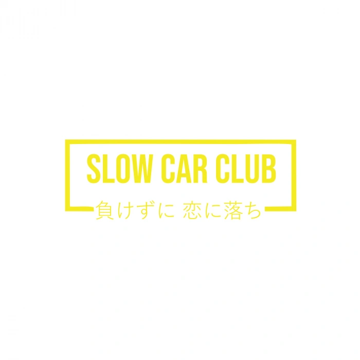 Slow Car Club Araba Sticker 17x17 Cm Sarı