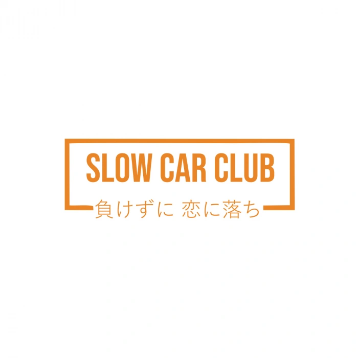 Slow Car Club Araba Sticker 17x17 Cm Turuncu