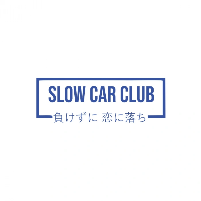 Slow Car Club Araba Sticker 17x17 Cm Mavi