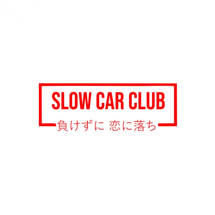 Slow Car Club Araba Sticker 17x17 Cm Kırmızı