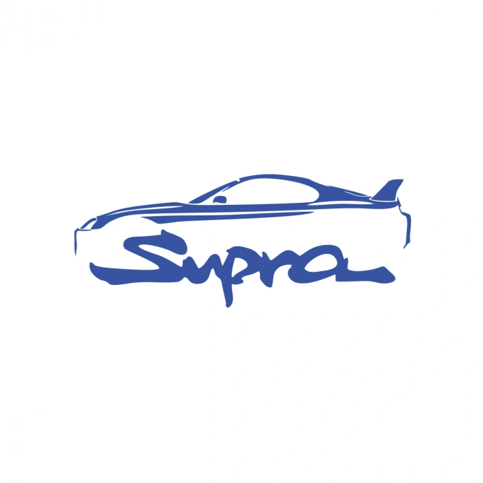 Supra Araba Sticker 17x17 Cm Mavi