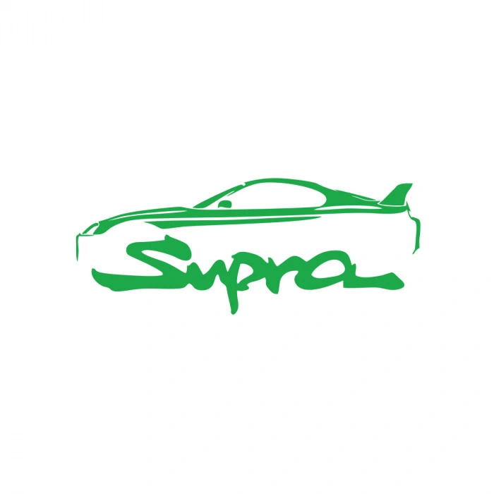 Supra Araba Sticker 17x17 Cm Yeşil