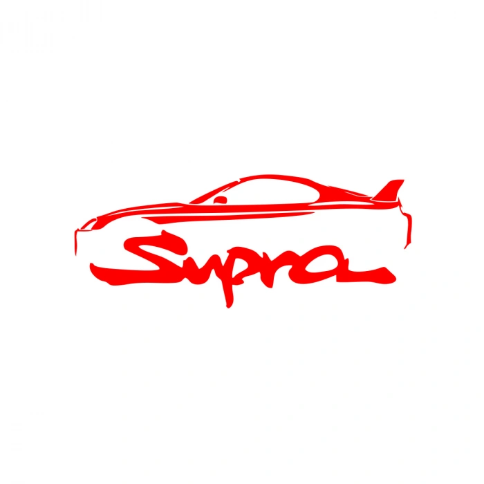 Supra Araba Sticker 17x17 Cm Kırmızı