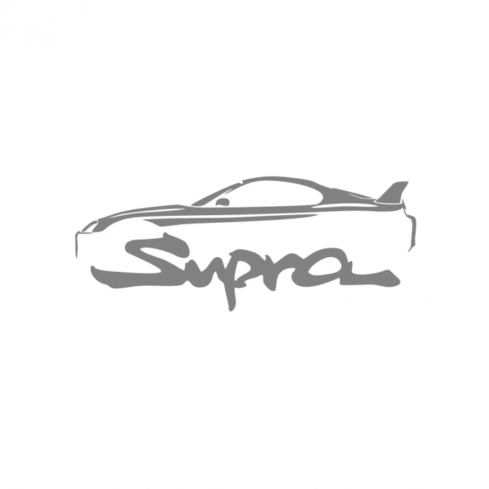 Supra Araba Sticker 17x17 Cm Gri