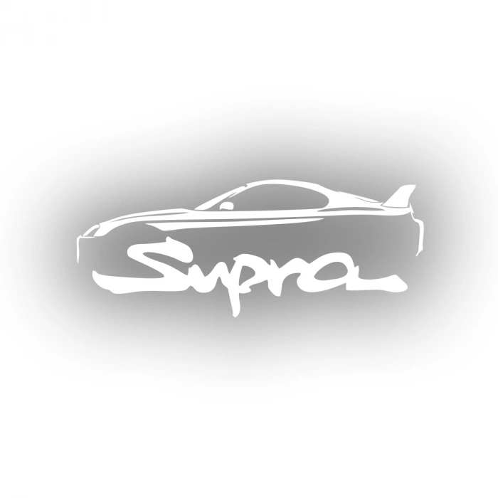 Supra Araba Sticker 17x17 Cm Beyaz