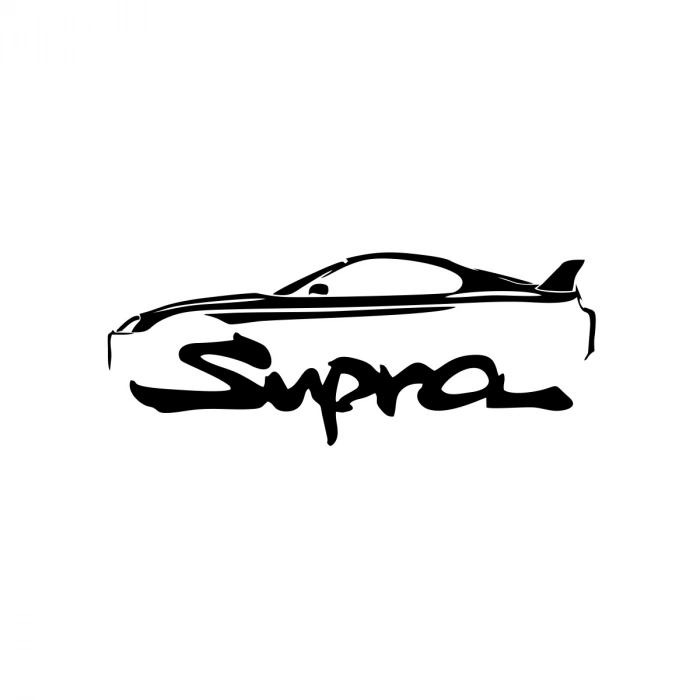 Supra Araba Sticker 17x17 Cm Siyah