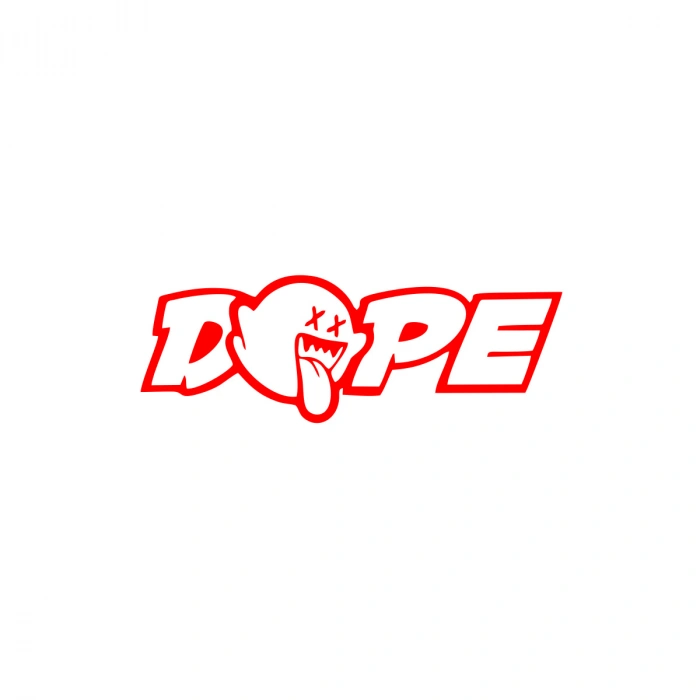 Dope Araba Sticker 17x17 Cm Kırmızı