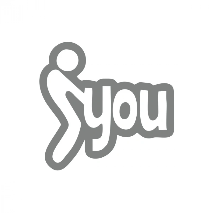 You Araba Sticker 17x17 Cm Gri