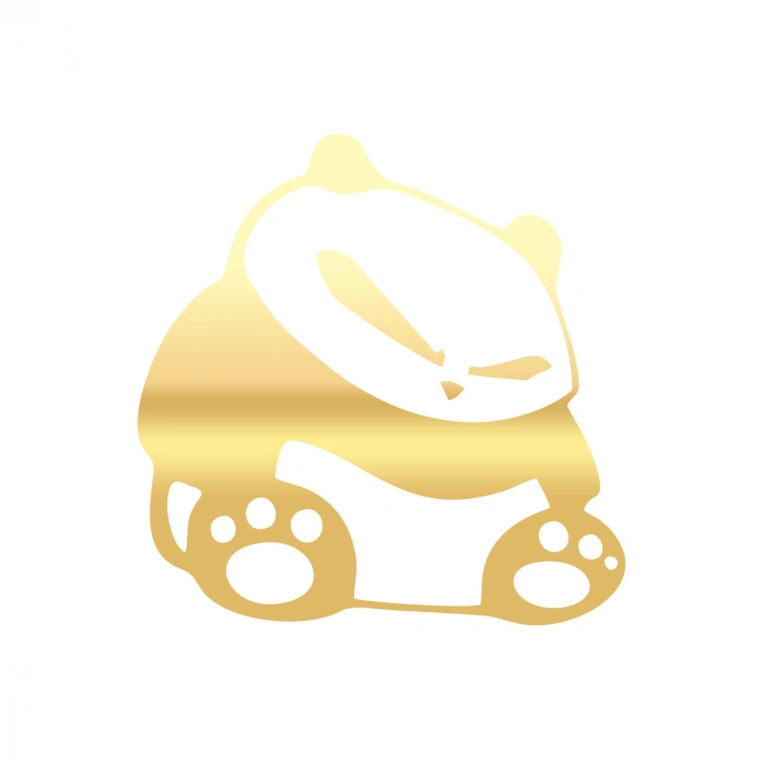 Kızgın Panda Araba Sticker 17x17 Cm Gold