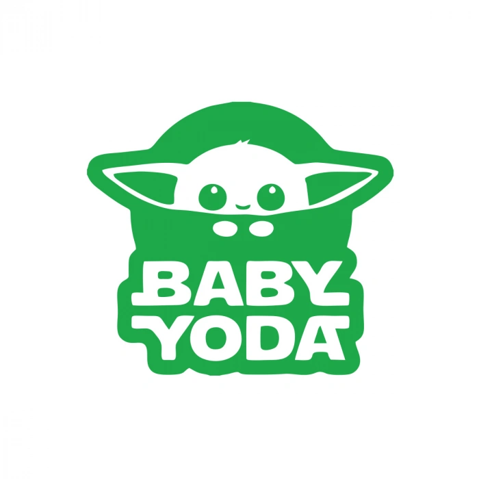 Baby Yoda Araba Stickeri 17x17 Cm Yeşil
