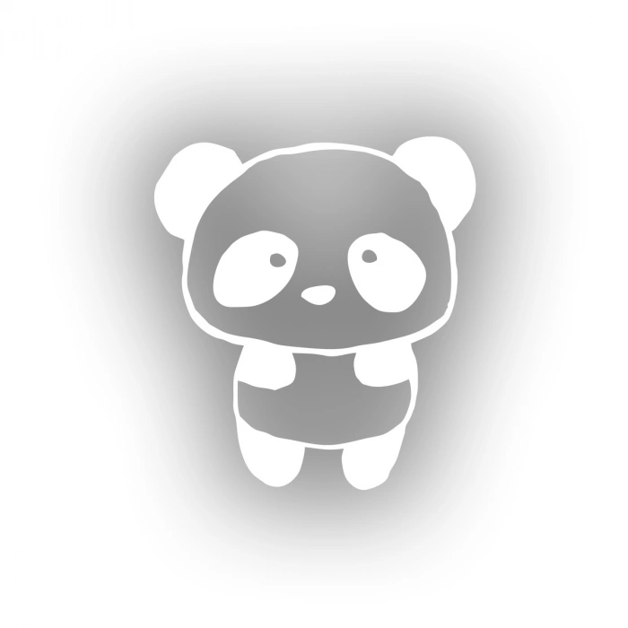 Sevimli Panda Araba Sticker 17x17 Cm Beyaz