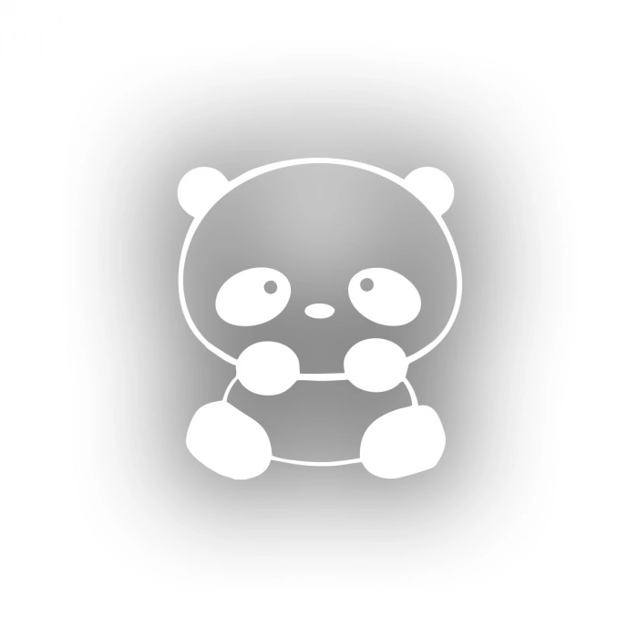 Sevimli Panda Araba Sticker 17x17 Cm Beyaz