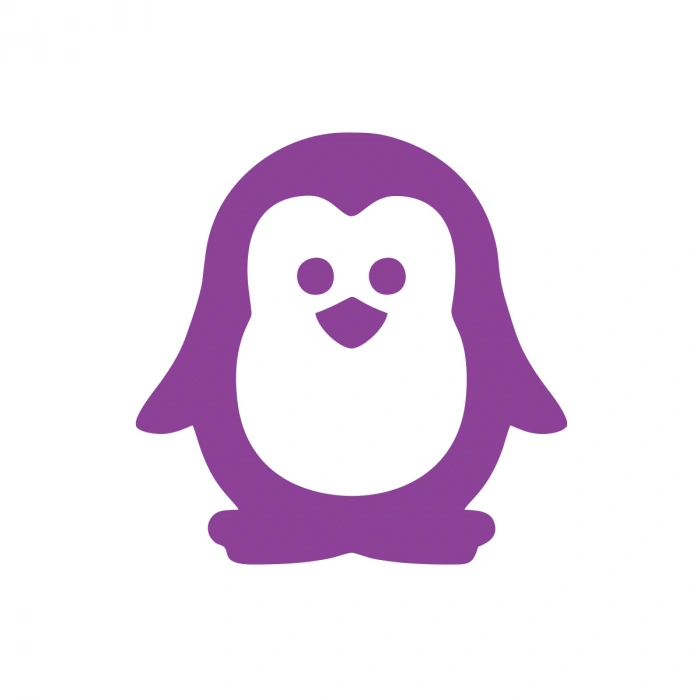 Sevimli Penguen Araba Sticker 17x17 Cm Mor