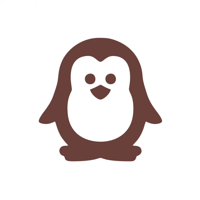 Sevimli Penguen Araba Sticker 17x17 Cm Kahverengi