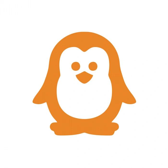 Sevimli Penguen Araba Sticker 17x17 Cm Turuncu