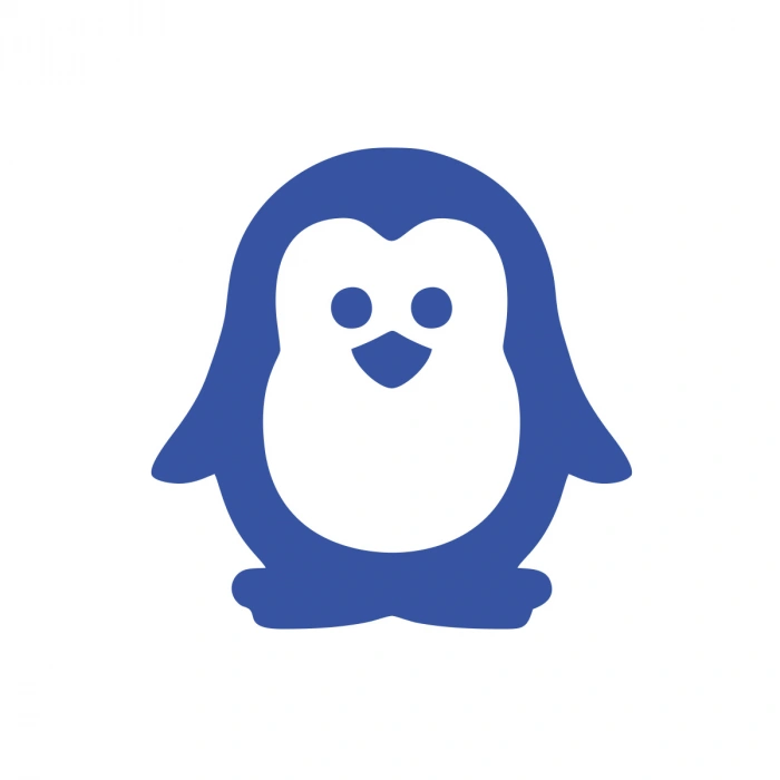 Sevimli Penguen Araba Sticker 17x17 Cm Mavi