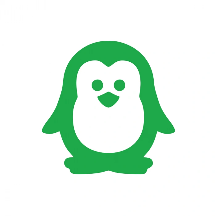 Sevimli Penguen Araba Sticker 17x17 Cm Yeşil