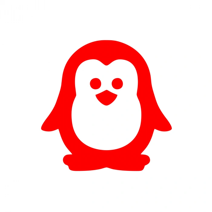 Sevimli Penguen Araba Sticker 17x17 Cm Kırmızı