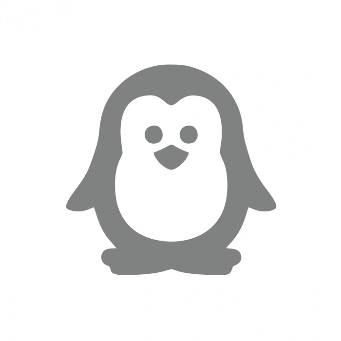 Sevimli Penguen Araba Sticker 17x17 Cm Gri