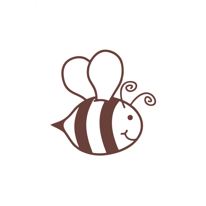 Sevimli Arı Araba Sticker 17x17 Cm Kahverengi