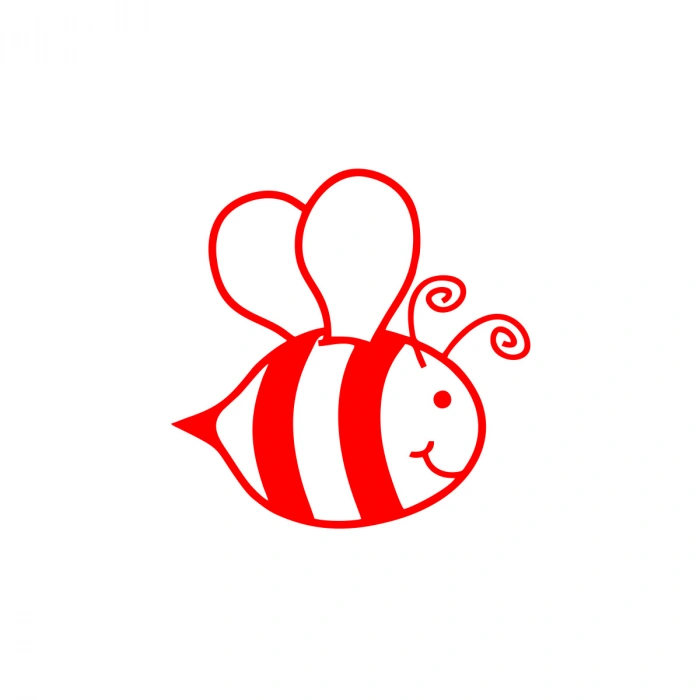 Sevimli Arı Araba Sticker 17x17 Cm Kırmızı