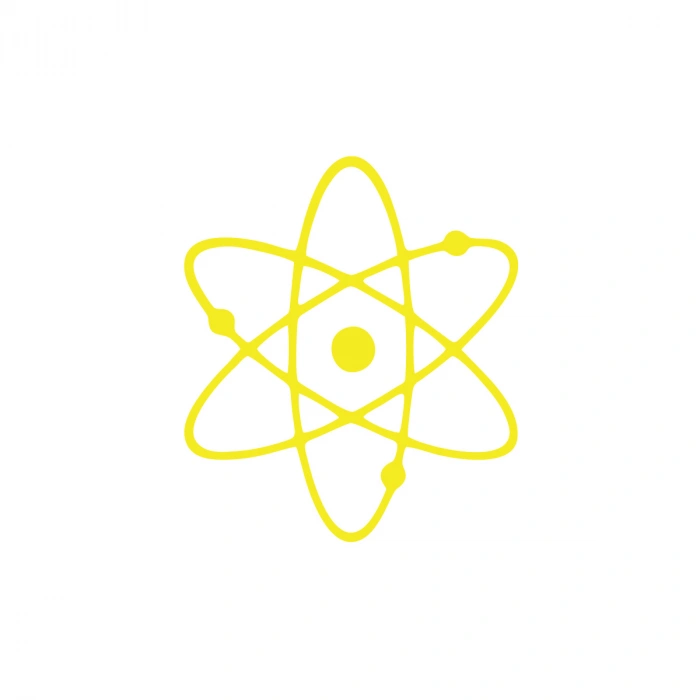 Atom Araba Sticker 17x17 Cm Sarı