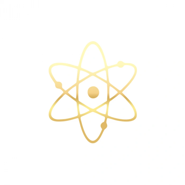 Atom Araba Sticker 17x17 Cm Gold