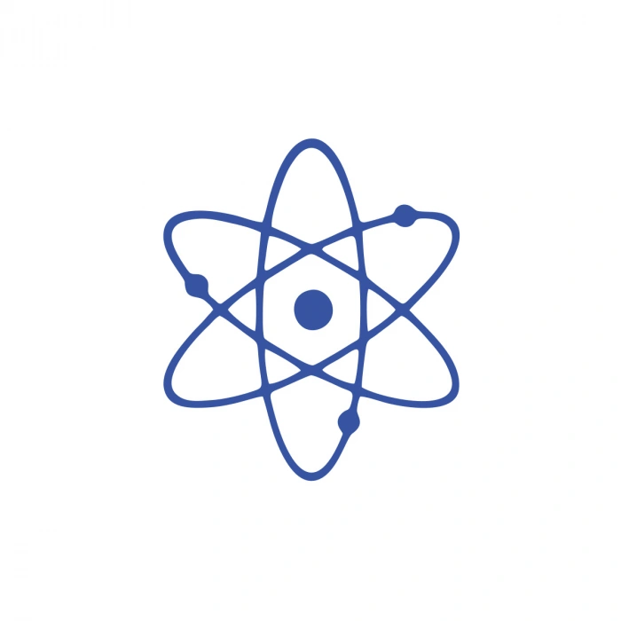 Atom Araba Sticker 17x17 Cm Mavi