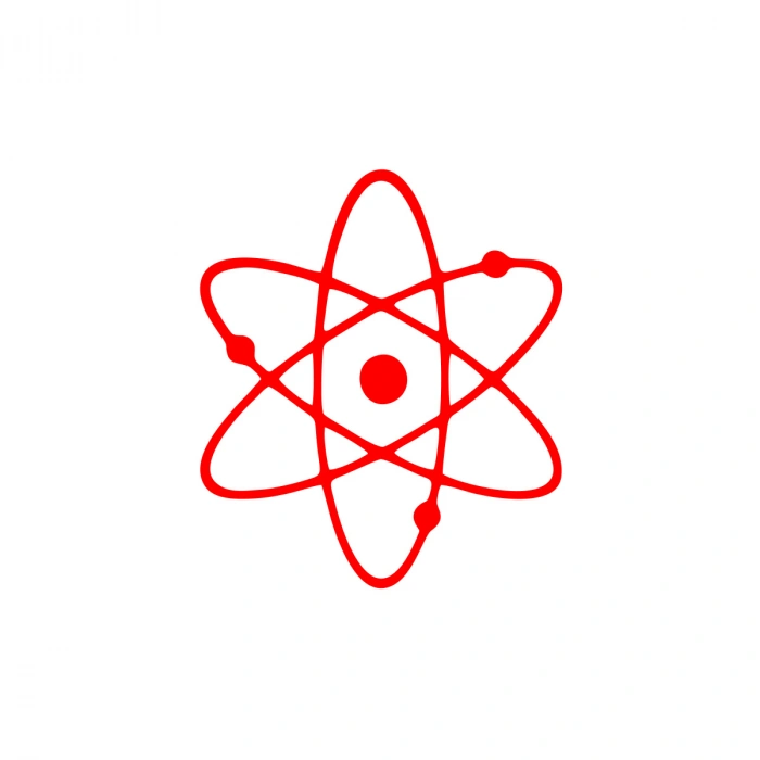 Atom Araba Sticker 17x17 Cm Kırmızı