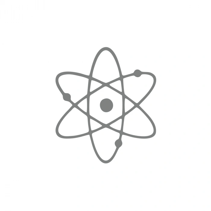 Atom Araba Sticker 17x17 Cm Gri