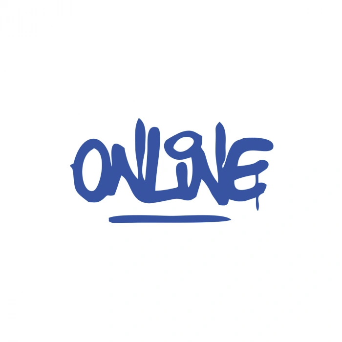 Online Araba Sticker 17x17 Cm Mavi