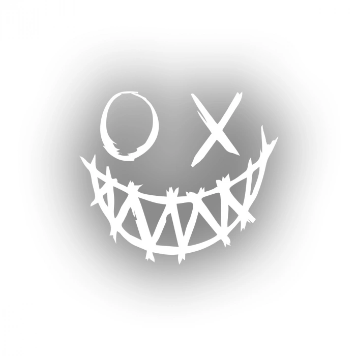 Şeytan Gülen Yüz Araba Sticker 17x17 Cm Beyaz