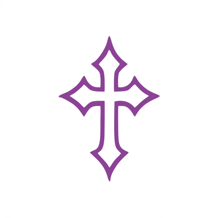 Haç İşareti Araba Sticker 17x17 Cm Mor