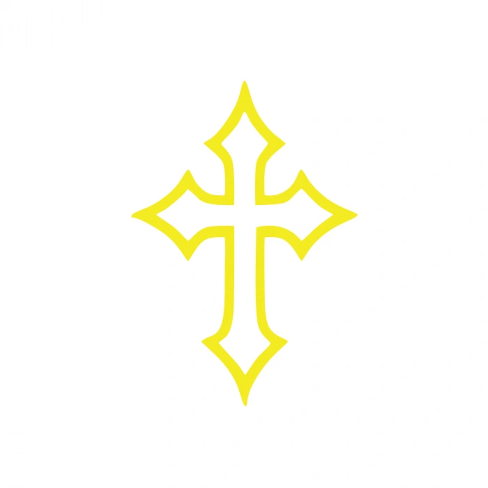 Haç İşareti Araba Sticker 17x17 Cm Sarı
