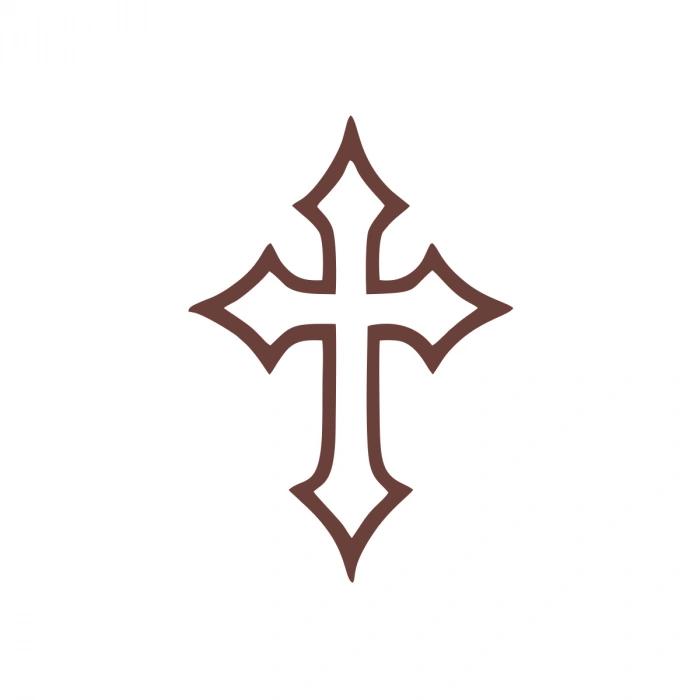 Haç İşareti Araba Sticker 17x17 Cm Kahverengi